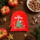 thumbnail image 4 of Decoraciones navideñas, adornos navideños, regalos navideños. Bolsa de regalo navideña de terciopelo rojo con cordón, bolsa estampada para dulces y galletas, bolsas de tela para regalos., 4 of 7