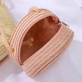 thumbnail image 3 of Coin Purse Women Girl Rattan Woven Shell Shape Handbag Straw Handbag Shoulder Bags Summer Beach Bag Straw Bag WHITE, 3 of 7