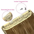 thumbnail image 5 of SHCKE 18 Inch Curly Hair Extension for Women Invisible Hair Extensions with Transparent Adjustable Wire Removable Secure Clips Synthetic Hairpiece Ginger Brown Mix Bleach Blonde, 5 of 6