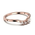 thumbnail image 3 of 0.12ct Diamond Moissanite Ring Three Marquise Stones 18K Rose Gold Over Silver Wedding Band, 3 of 4