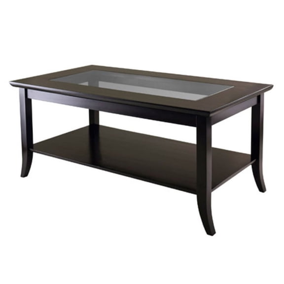 Ergode Genoa Rectangular Coffee Table with Glass top and Shelf