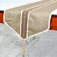 thumbnail image 4 of The HomeCentric Decorative Beige Table Runner 6 - 8 Seater Table Runner (16 x 90 inch) Tribal, Moroccan, Lace & Tassel Table Runner, Linen fabric Table Linen, Tribal Contemporary - Buchra, 4 of 10