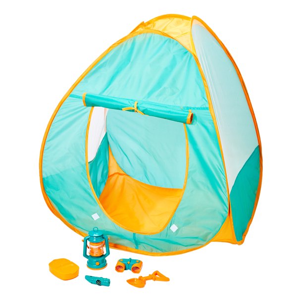 Dash Toyz 6 PCs Kids Play Tent, Pop Up Tent with Kids Camping Gear Set