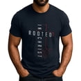 thumbnail image 2 of Men's Crew Neck Short-Sleeve T-Shirt With Red Root & Letter Design Casual Daily Wear Durable Comfortable Fabric All-Season Basic Tops,Navy,S, 2 of 4