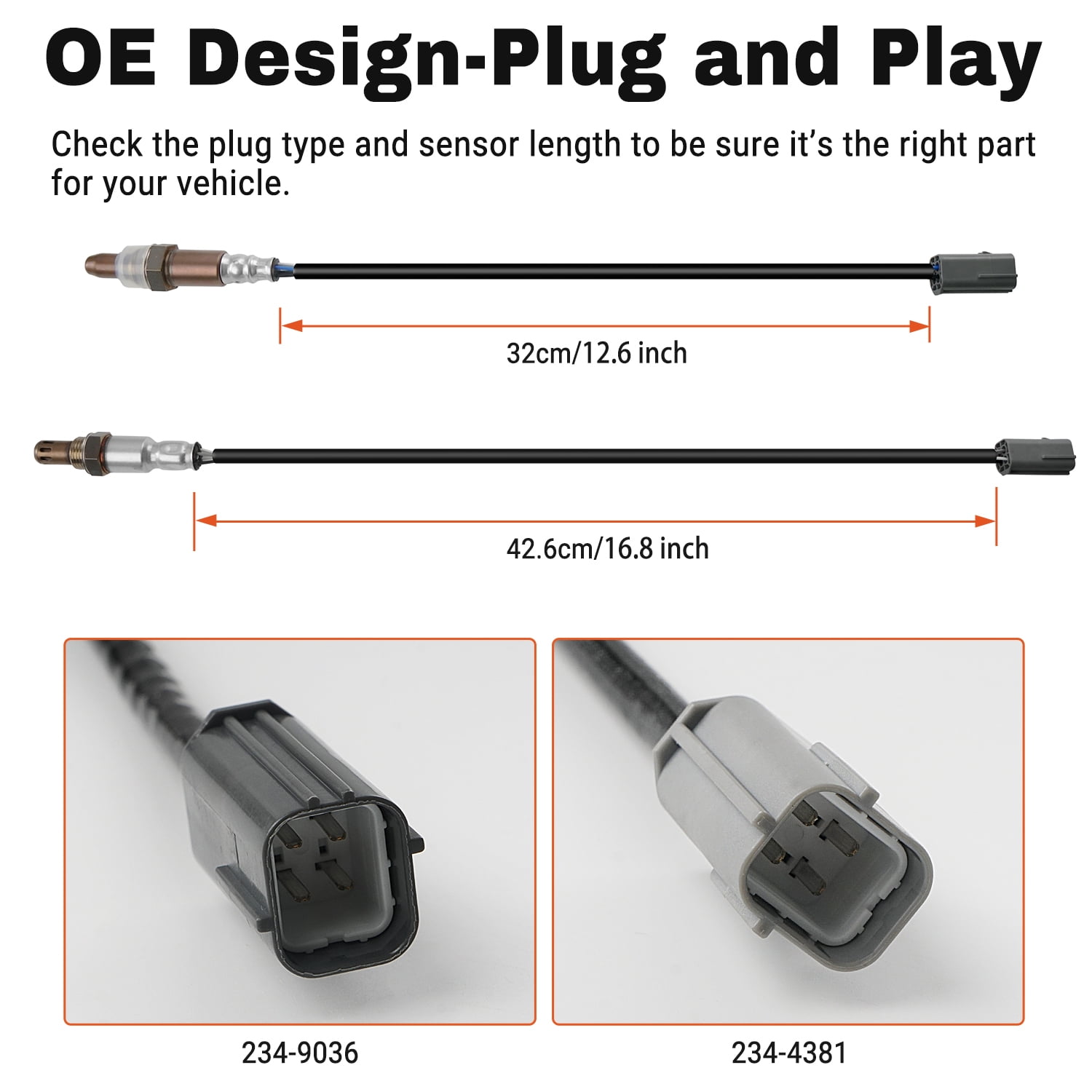 2PCS Oxygen Sensor Upstream Downstream O2 Sensor Compatible with 2010-2013 Nissan Altima, 2010-2012 Nissan Rogue 2.5L Replace 234-9036 234-4382