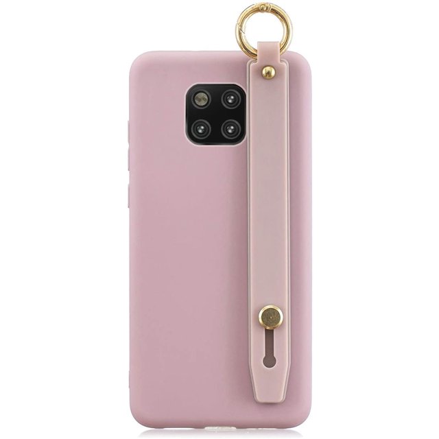 Case for Huawei P20 Pro, Rhinestone Painting Cloth Embossed Stylish Soft TPU Frame Glitter Thin Multicolor Soft Holder Stand Wrist Strap Full Protection Bumper,IBAOLE -Purple R-Peach Huawei Mate20 Pro