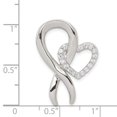 thumbnail image 5 of 925 Sterling Silver Cubic Zirconia Heart Shaped and Breast Cancer Ribbon Pendant, 5 of 7
