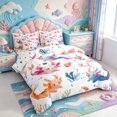 thumbnail image 2 of Manfei 3D Print Axolotl 7 Pieces Full Size Bedding Sets,Pastel Ocean Animal Full Size Bed in a Bag,Polkadot Reversible, 2 of 7