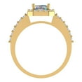 thumbnail image 4 of 1.92 ct Emerald Cut Blue Moissanite with Simulated Diamond Halo Accents 14K Yellow Gold Womens Engagement Ring, 4 of 5