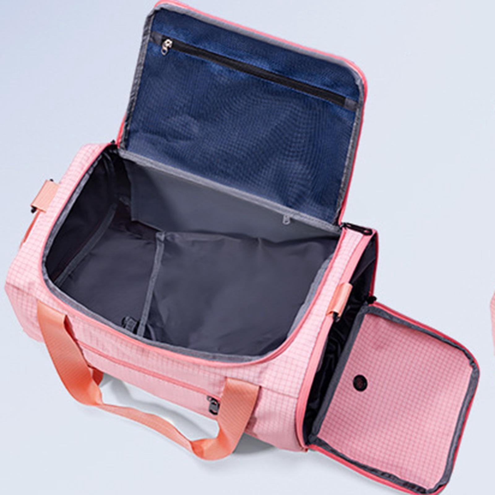 QccHieUs Gym Bag Fitness with Shoe Compartment Easy to Carry Tote Water Resistance Sports Pink