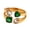 Green White, variant on Women's Stainless Steel Double Love Heart Ring Zirconium Open Promise Propose Ring Green Size 6