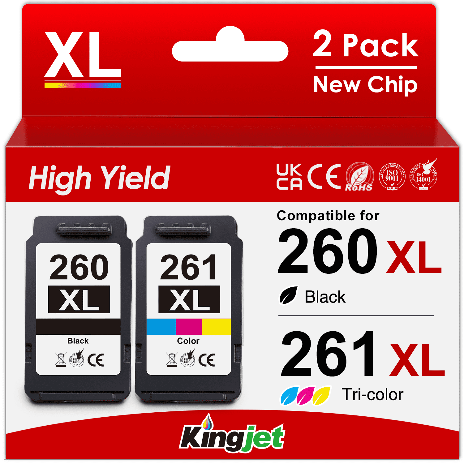 On_ink 15  HIPAGE 260XL 261XL Ink Cartridges, Black Tri-Color, High Yield