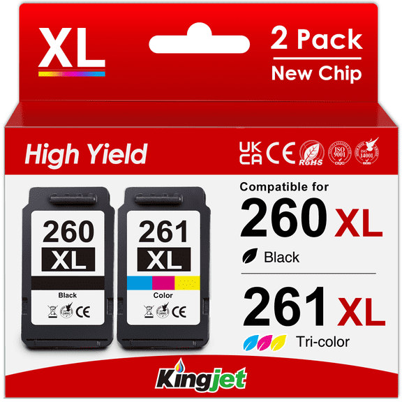 260XL Ink for Canon 260/261 Ink for Canon Ink 260 for TS5320 TS6420 TR7020 (Black, Tri-Color)
