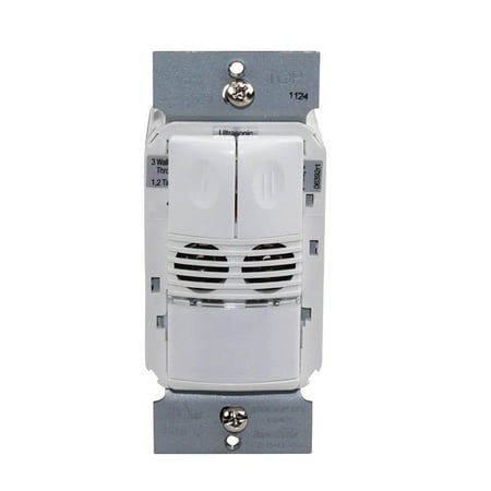 Wattstopper Dw200W Motion Sensor, Dual Tech Wall Switch Occupancy Sensor, 800/1200W, 120/277V White