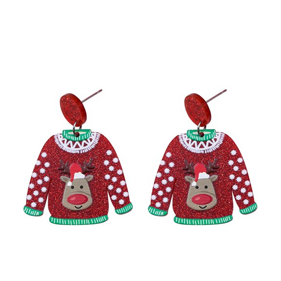 Deeceymbur Christmas Santa Claus Snowman Tree Dangle Earrings Drop Womens Jewelry Gift Set for Holiday Parties Celebrations