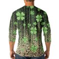 thumbnail image 4 of Men's St. Patrick's Day Shamrock Henley Shirt 3/4 Sleeve Casual Clover Print Top, 4 of 4