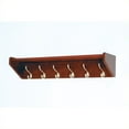 thumbnail image 1 of Wooden Mallet 33-Inch 5-Brass Hook Shelf, Mahogany, 1 of 2