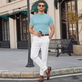 thumbnail image 5 of OIOLOYJM Mens T-Shirts Casual Short Sleeve Slim Fit Muscle Gym Workout Crew Neck Shirts Basic Lightweight Quick Dry Breathable Athletic Tees Sky Blue M, 5 of 7