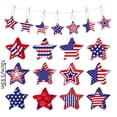 thumbnail image 3 of 12 Pcs 4th of July Ornaments for Tree & Garden Patriotic Wooden Ornaments 250th Anniversary Memorial Day Red White Blue Tree Decorations American Flag Star Hanging Sign Independence Day Decor, 3 of 7