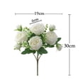 thumbnail image 6 of Sunjoy Tech 1 Branch Simulation Peony Easy Care Never Fade Not Withering Weather-resistant 5 Heads Road Guide False Peony Flower Home Decor, 6 of 8