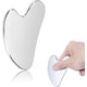 thumbnail image 1 of Nvzi Herramientas faciales Gua Sha de acero inoxidable, herramienta de masaje de raspado Guasha de metal, raspador de masaje de drenaje linfático para rostro, ojos, cuello y cuerpo, 1 of 5