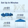 thumbnail image 3 of SUMMIT LIVING 10 x 10 ft Pop-up Canopy Tent Straight Legs Instant Canopy for Outside with Wheeled Bag - Blue, 3 of 8