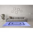 thumbnail image 3 of Ahgly Company Machine Washable Indoor Round Abstract Blue Contemporary Area Rugs, 7' Round, 3 of 4