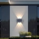 thumbnail image 4 of Bearachild Solar 4 LED Luz de pared exterior Arriba y abajo Decoración luminosa Paisaje Patio trasero Balcón Lámpara con que funciona con luz Iluminación y accesorios Bearachild HA073339-01, 4 of 6
