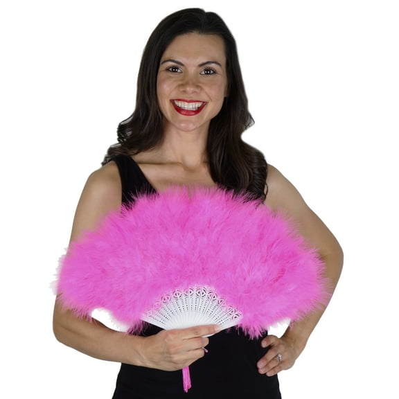 Zucker Marabou Feather Fan - 11 - 20" - Pink Orient