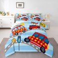 thumbnail image 2 of Erosebridal Ensemble de Couette Simple à Motif d'Autobus Cartoon, Couette en Duvet Ligne de Circulation, Déco de Véhicule Automobile, Réversible 2 Pcs, 2 of 8