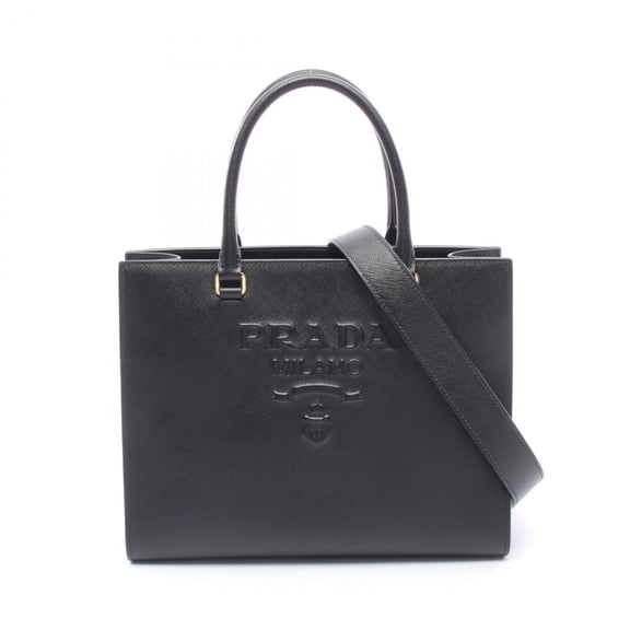 Pre-Owned Prada SAFFIANO LUX 2WAY Handbag, Saffiano Leather, Women's, Black, 1BA337