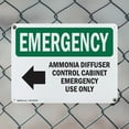 thumbnail image 5 of (2 Pack) Ammonia Diffuser Control With Symbol OSHA Emergency Sign 14 Inch X 10 Inch Plastic Sign, Weather Resistant, UV Protected for Workplace, Business, and Construction Site, Made in, 5 of 8