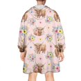 thumbnail image 2 of Pink Highland Cow Flower Pattern Wearable Oversized Blanket,Wearable Blanket Hoodie for Adults,Cozy Hooded Blankets with Super Pockets,Super Warm Fuzzy Pullover for Women & Men, 2 of 6