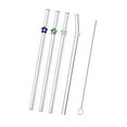 thumbnail image 1 of Juego de 5 pajitas de vidrio dobladas con flores de 20cm/7,8 pulgadas, reutilizables, fáciles de limpiar, pajitas de vidrio dobladas para picnics, perfecl Pajita, 1 of 8