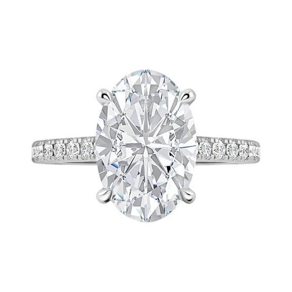 Gorgeous Women's Engagement Ring, Hidden Halo Wedding Ring, 1.4 CT Oval Cut Simulated Diamond, 14K White Gold Plated, Valentine Ring, Anniversary Gifts For Her, Promise Ring