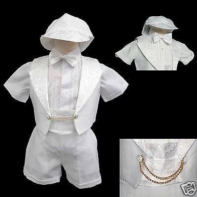 New Infant Boy & Toddler Christening Baptism Formal Vest ShortsTuxedo Suit 0M-3T 