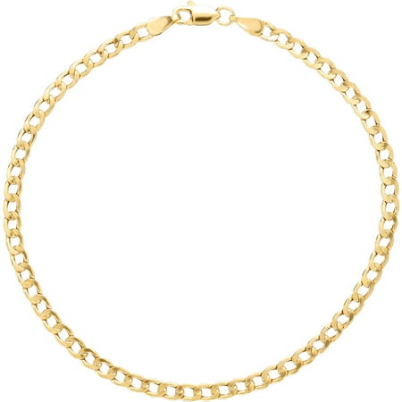 10kt Yellow Gold 3mm Curb Chain Bracelet, 8