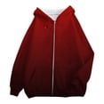 thumbnail image 4 of VISALY Womens Zip Up Hoodies Sweater Jacket Fall Jacket Oversized Pocket Sweatshirt Casual Zipper Jacket Solid Color Long Sleeve Tops Comfy Sweaters Plain Hoodie Fall Sweaters Red L, 4 of 4