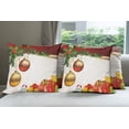 thumbnail image 6 of Ambesonne Christmas Throw Pillow Cover 4 Pack, Yule Eve Balls Baubles, 16", Multicolor, 6 of 7