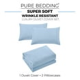 thumbnail image 6 of Duvet Cover Queen [3-Piece, Light Blue] - 1 Comforter Protector with Zipper Flap and 2 Pillowcases - Hotel Luxury 1800 Brushed Microfiber -  Ultra Soft, Cool and Breathable Comforter Cover, 6 of 7