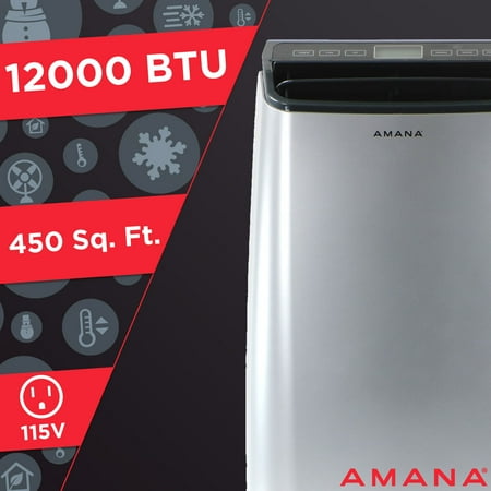 Amana - 450 Sq. Ft. Portable Air Conditioner - Silver/Gray