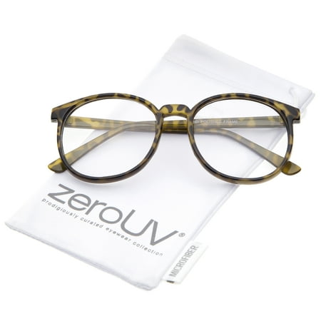 zeroUV - Classic P3 Horn Rimmed Clear Lens Round Eyeglasses 53mm - 53mm