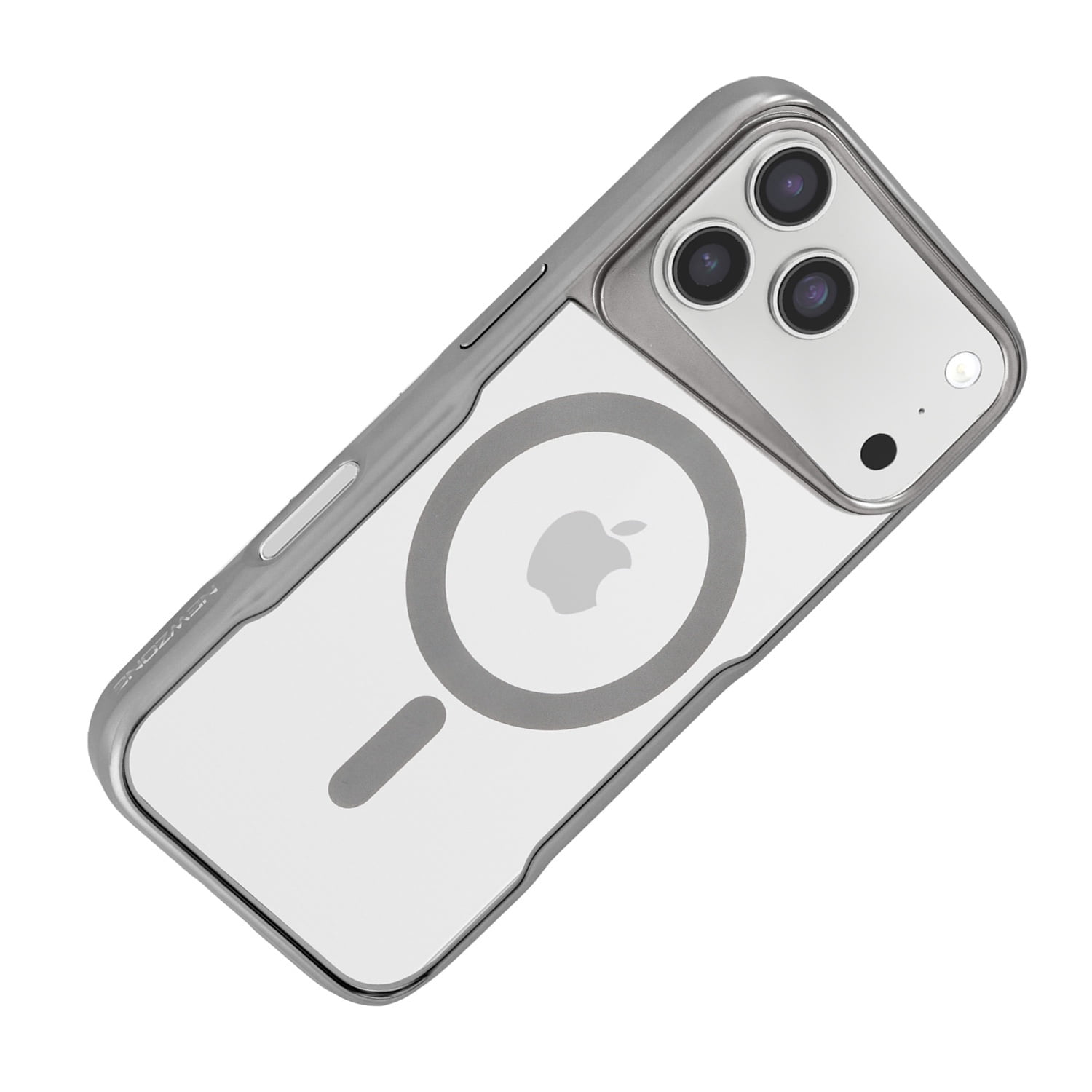 Shockproof Transparent Magnetic Case for iPhone 17 Pro Max - Silver