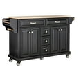 thumbnail image 3 of Rolling Kitchen Island, Kitchen Island with Storage and Towel Rack, Wood Top Kitchen Island Cart with Wood Drop Leaf Breakfast Bar for Kitchen, Black, 3 of 7