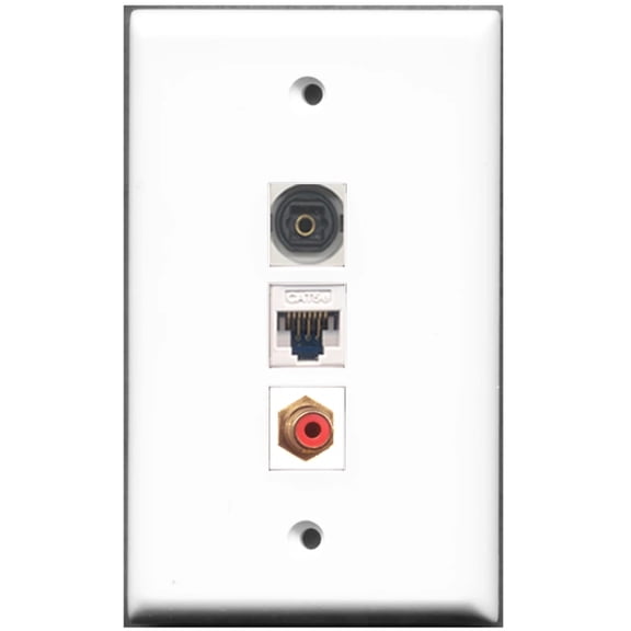 Ultra Spec Cables 1 Port RCA Red 1 Port Toslink 1 Port Cat5e Wall Plate F/F