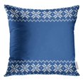 thumbnail image 1 of BSDHOME Blue Christmas Winter Sweater Fairisle Design Knitting Pattern Border Pillow Case 16x16 Inches Pillowcase, 1 of 1