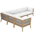 thumbnail image 3 of Lounge Sectional Sofa Set, Grey Gray Natural, Teak Wood, Outdoor Patio Balcony Cafe Bistro Garden Hospitality Restaurant, Modern Contemporary HB34471, 3 of 11