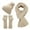 Beige, variant on Women&Men Autumn Winter Warm Wool Hat Scarf Gloves Slouchy Three Pieces Winter Snow Knit Cap Screen Mittens Scarves Sets Gloves Scarf Set
