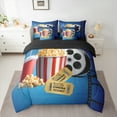 thumbnail image 2 of Manfei Vintage Movie Twin Bedding Sets 7-Piece for Kid, Theater Film Popcorn Bedding Comforter Set, Cinema Trictet Reversible Sheet Sets, Ultra Soft Home Decor, 2 of 7