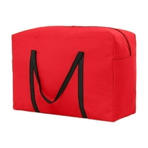 Oggfader Red 16 Gallon Extra Large Storage Bags for Clothes Quilts - Heavy Duty 600D Waterproof, Foldable Moving Totes with Handles & Zipper, 23x18x11 Inch